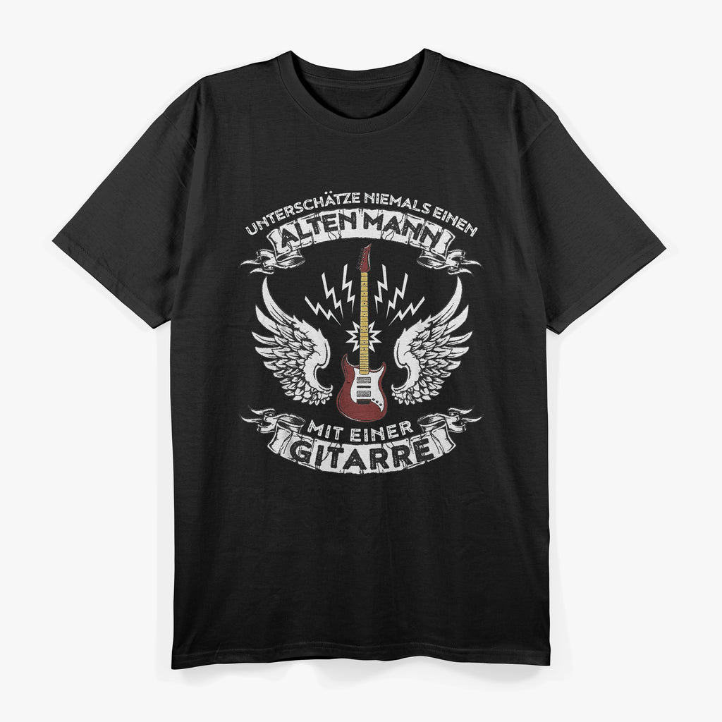 Underestimate Never An Old Man with Guitar T-Shirt
