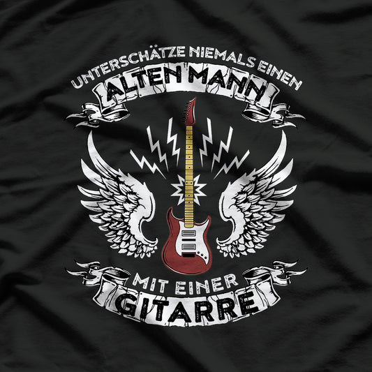 Underestimate Never An Old Man with Guitar T-Shirt