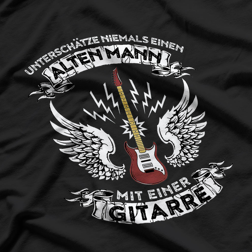 Underestimate Never An Old Man with Guitar T-Shirt
