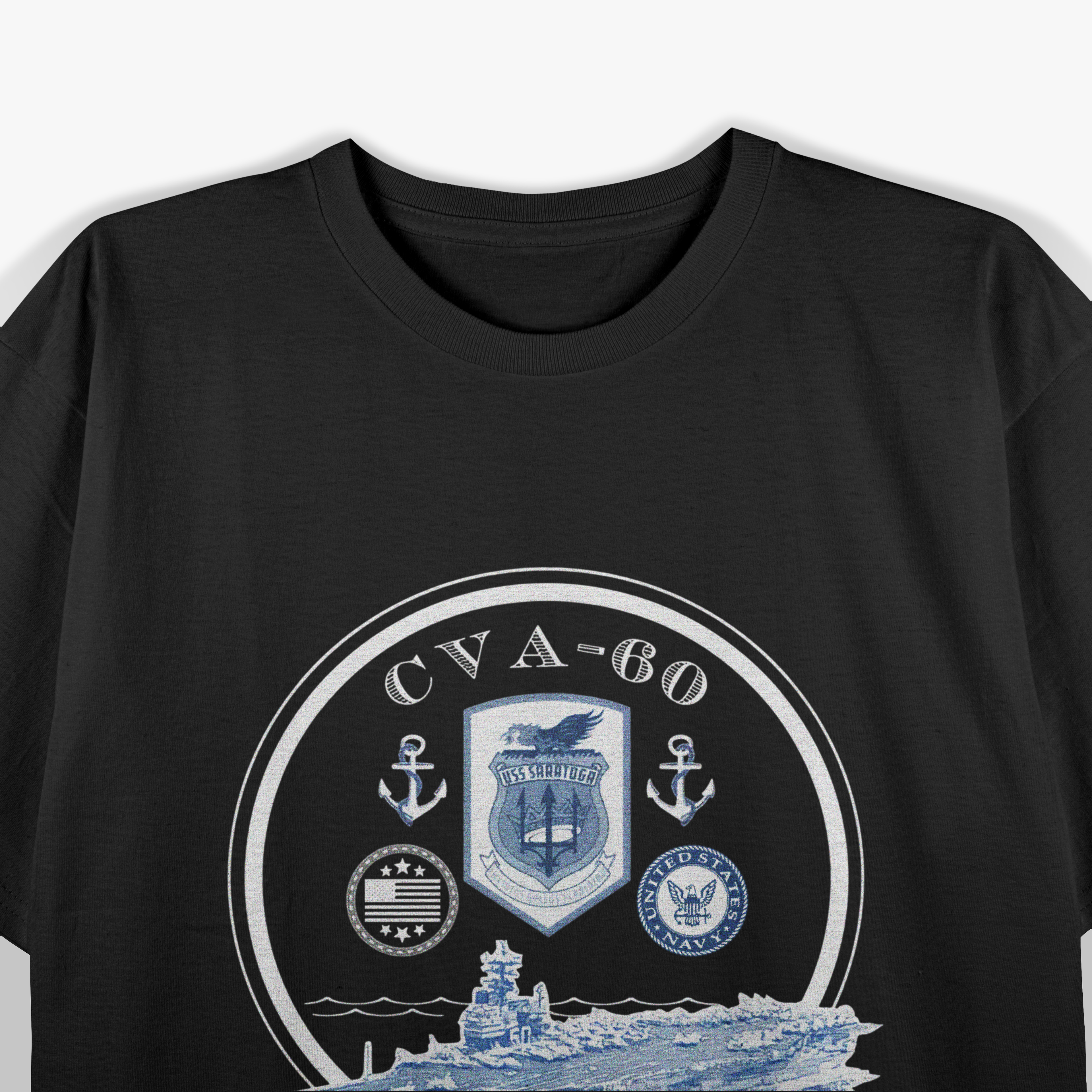 USS Saratoga CVA-60 Naval Ship Military Aircraft Carrier T-Shirt