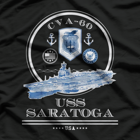 USS Saratoga CVA-60 Naval Ship Military Aircraft Carrier T-Shirt