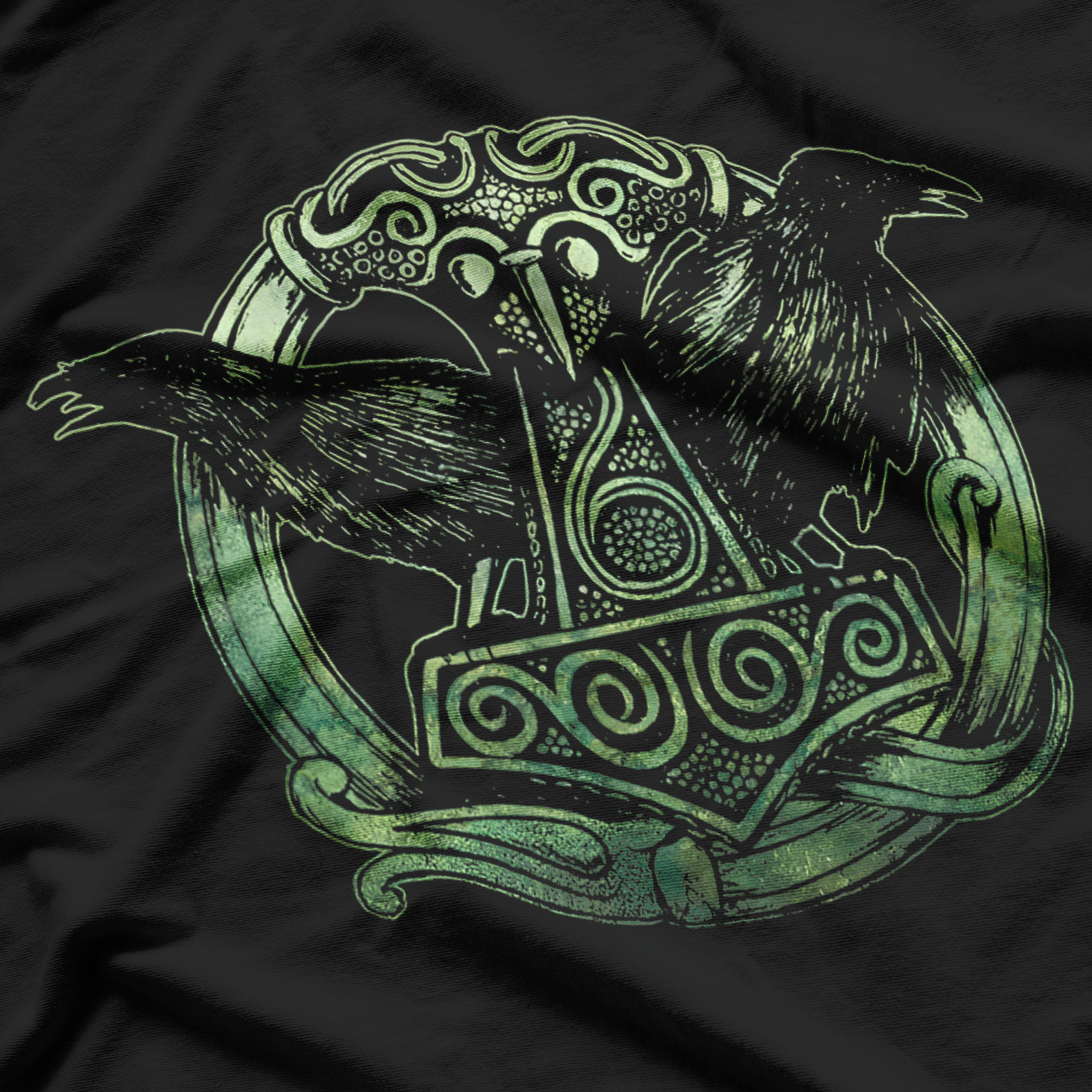 Viking Celtic Huginn & Muninn Odin’s Raven Companions T-Shirt
