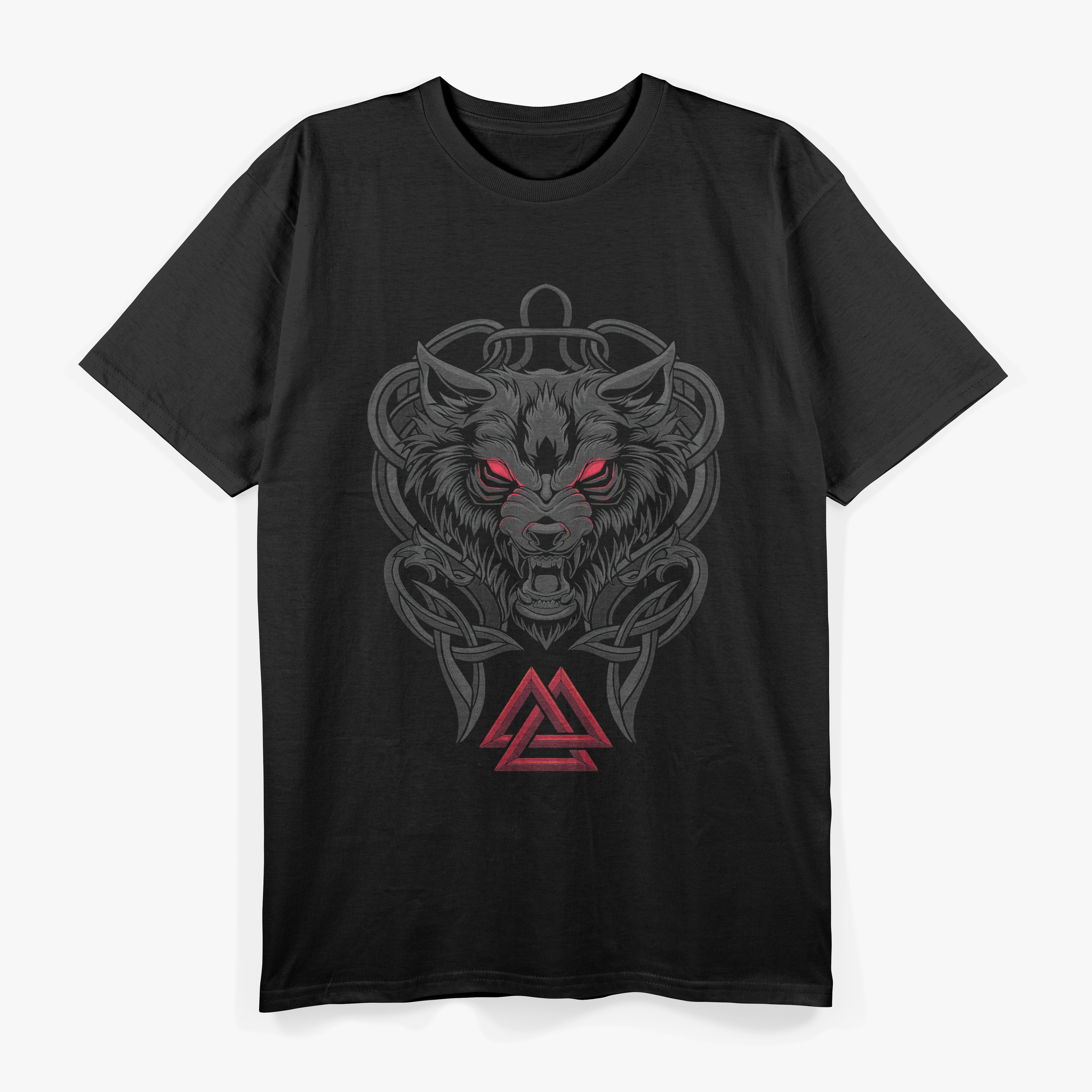 Viking Fenrir - Monstrous Wolf Valknut Norse T-Shirt