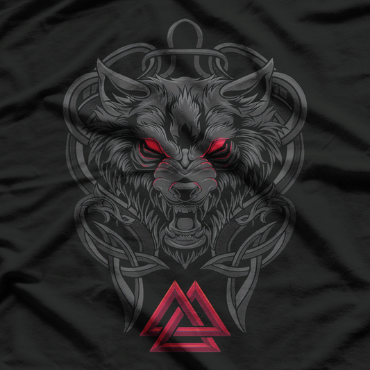 Viking Fenrir - Monstrous Wolf Valknut Norse T-Shirt