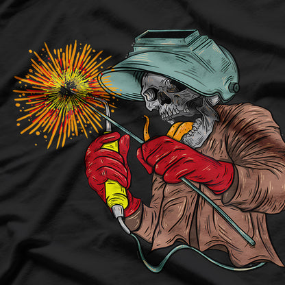 Welding Arc Welder Skeleton Skull Tig Gas T-Shirt