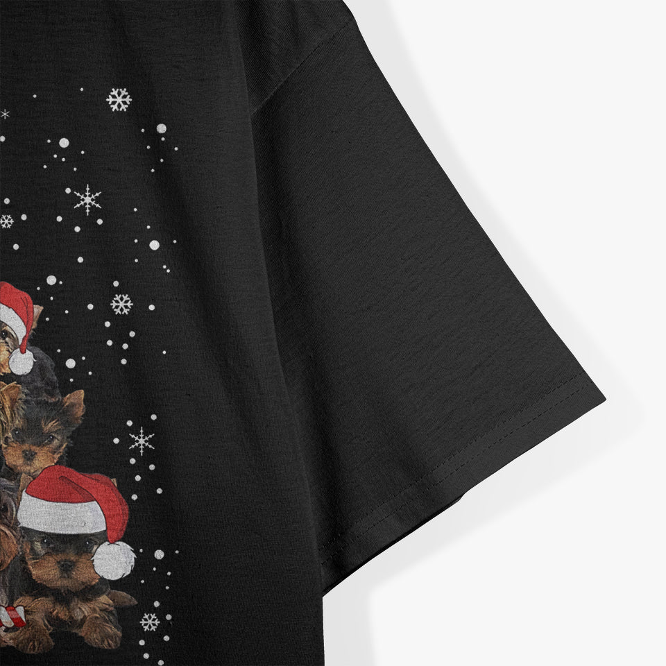 Yorkie Dogs Tree Christmas Xmas Pet Animal Dog Lover T-Shirt