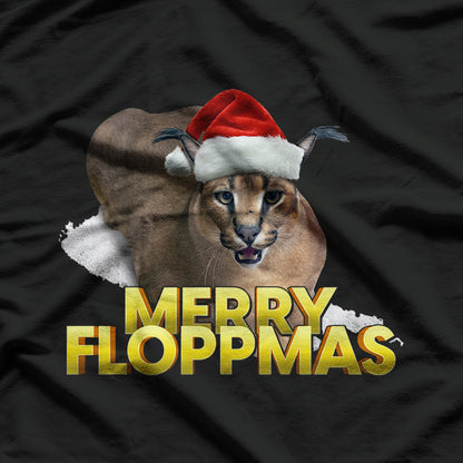 Festive Big Floppa Christmas T-Shirt