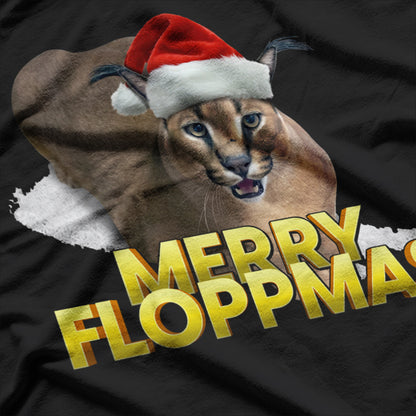 Festive Big Floppa Christmas T-Shirt