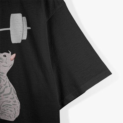 Cat Deadlifting Funny Gym Design for Fitness and Cat Fans T-Shirt