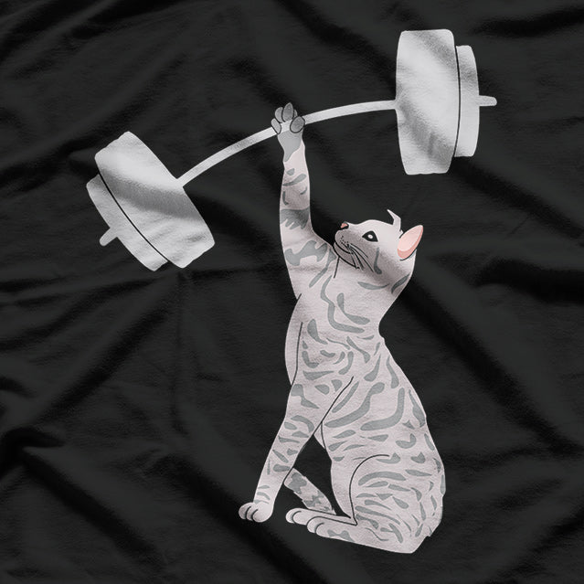 Cat Deadlifting Funny Gym Design for Fitness and Cat Fans T-Shirt