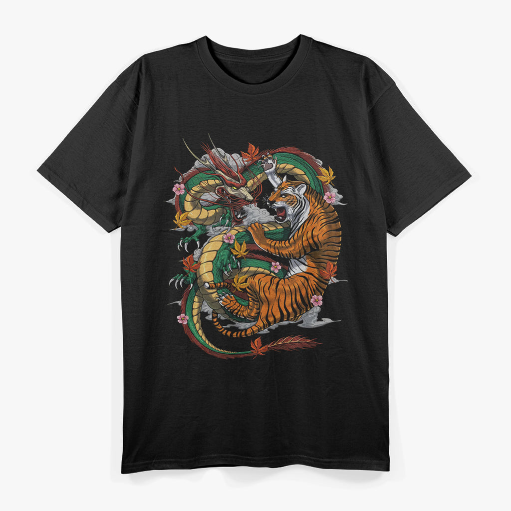 Japanese Dragon and Tiger - A Fierce Duo of Power and Balance T-Shirt