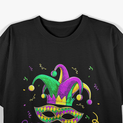 Mardi Gras, Womens Girls Mask Beads New Orleans Party T-Shirt