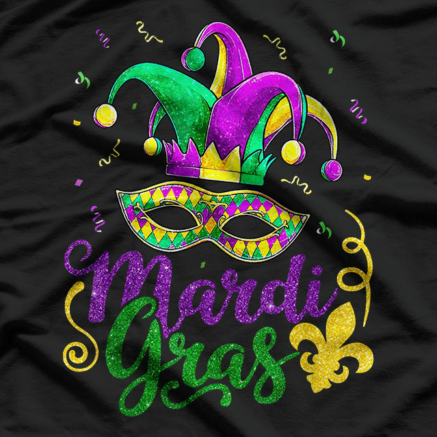 Mardi Gras, Womens Girls Mask Beads New Orleans Party T-Shirt