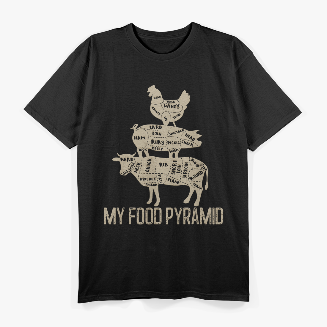 My Food Pyramid - Funny BBQ Edition T-Shirt