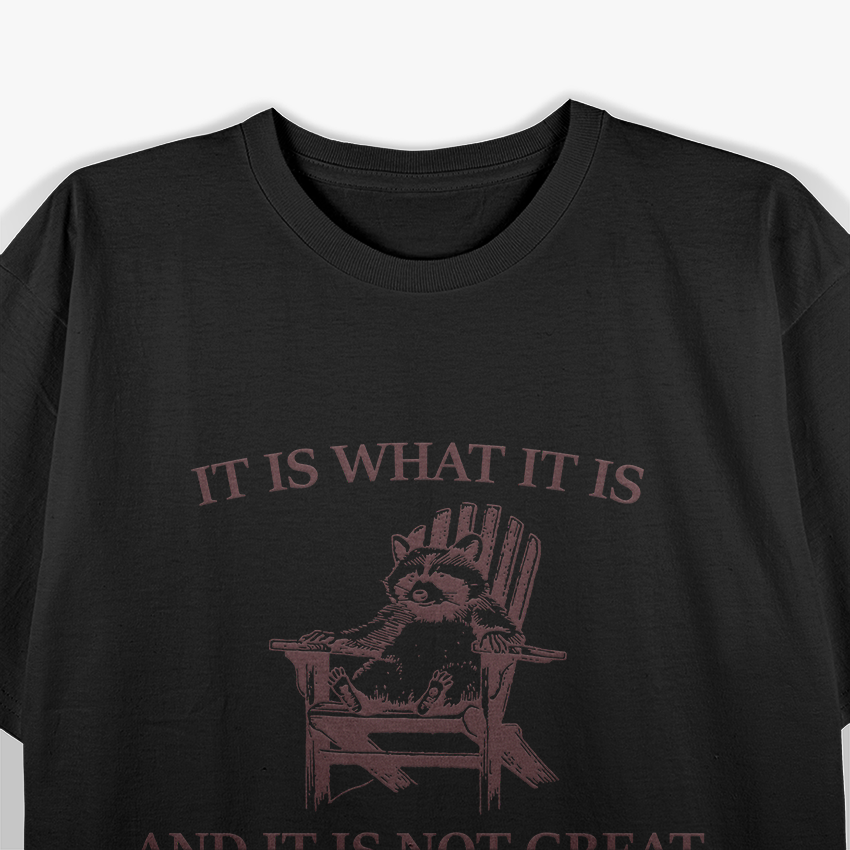 Raccoon Humor It Is What It Is And It’s Not Great Funny T-Shirt