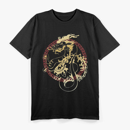 Asian Dragon with Red Chinese Accent - A Fierce Symbol of Strength and Fortune T-Shirt