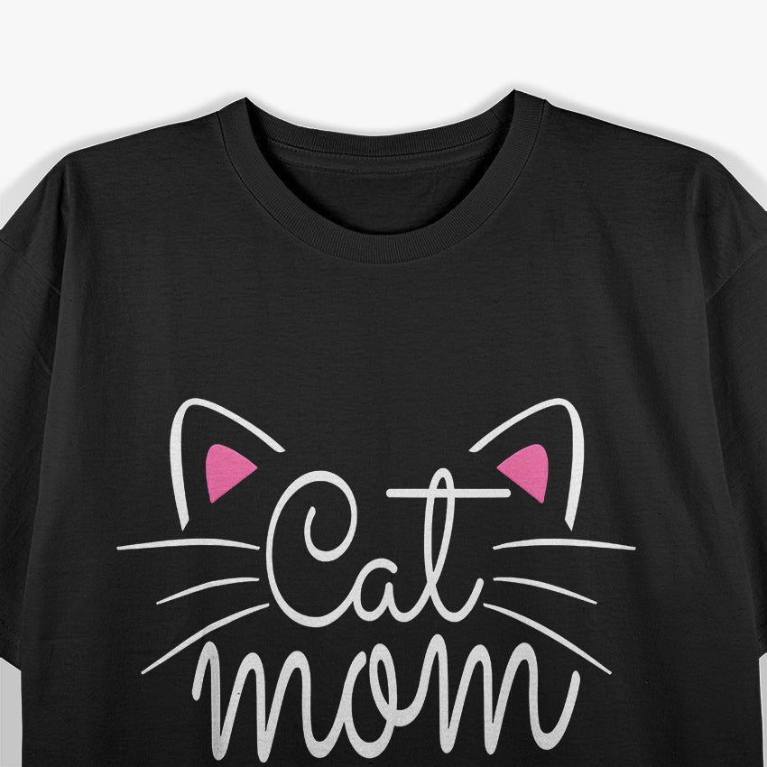 Happy Cat Mom Mothers Day Perfect Matching Family Design T-Shirt