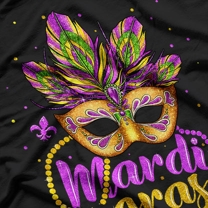 Mardi Gras, Womens Girls Mask Beads New Orleans Party T-Shirt