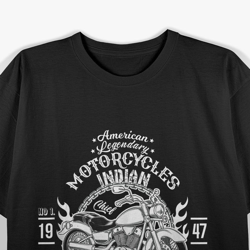 American Motorcycle Indian Bikers Vintage Retro Riders Gift T-Shirt