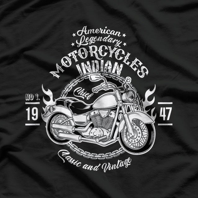 American Motorcycle Indian Bikers Vintage Retro Riders Gift T-Shirt