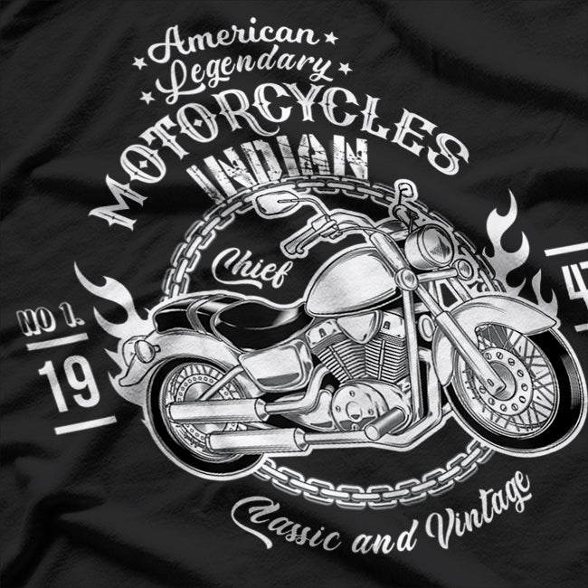 American Motorcycle Indian Bikers Vintage Retro Riders Gift T-Shirt