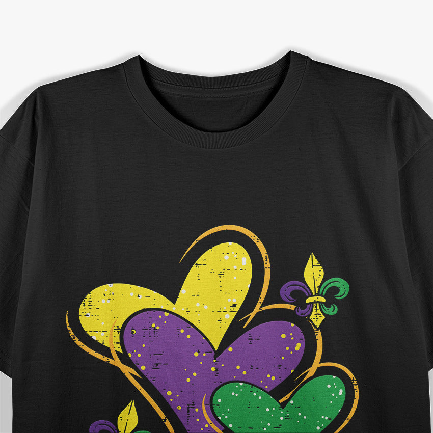 Mardi Gras Hearts Cute Outfit T-Shirt