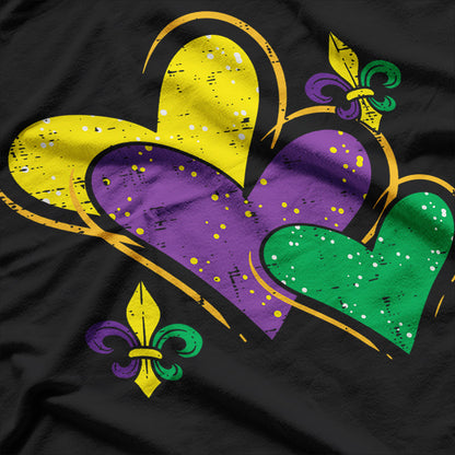 Mardi Gras Hearts Cute Outfit T-Shirt