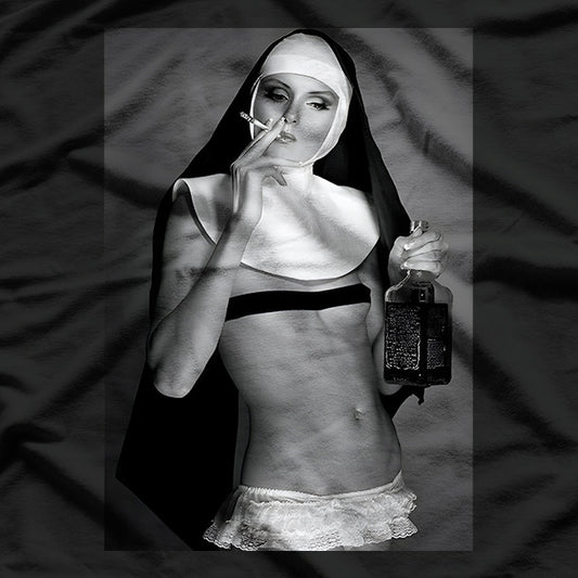 Smoking Nun Quirky Design For Bold Humor Enthusiasts T-Shirt