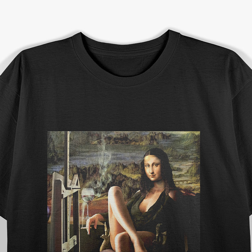 Sexy Mona Lisa Smoking - Art with a Twist T-Shirt