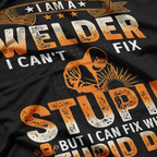 I'm A Welder Distressed I Cant Fix Stupid T-Shirt