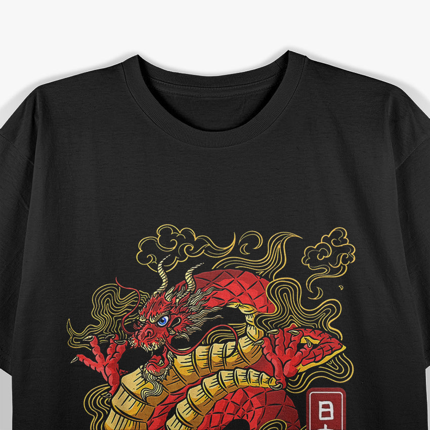Japanese Dragon Anime Tokyo-Inspired Tattoo Design with Bold Mythical Power T-Shirt