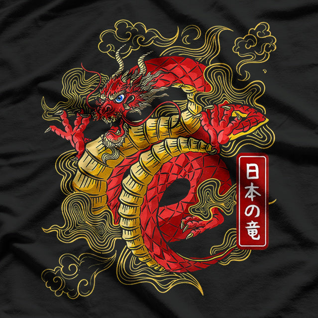 Japanese Dragon Anime Tokyo-Inspired Tattoo Design with Bold Mythical Power T-Shirt