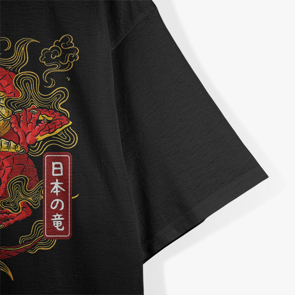 Japanese Dragon Anime Tokyo-Inspired Tattoo Design with Bold Mythical Power T-Shirt