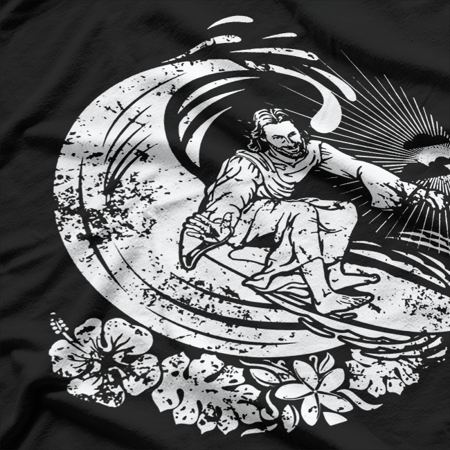 Surfing Jesus - Cool Vintage Style T-Shirt