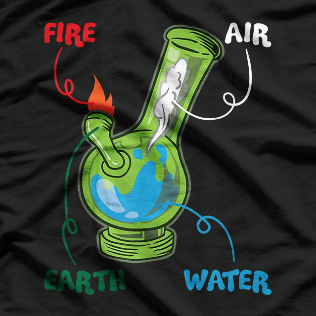 Elements of Smoking - Fire, Water, Air, THC Anatomy T-Shirt
