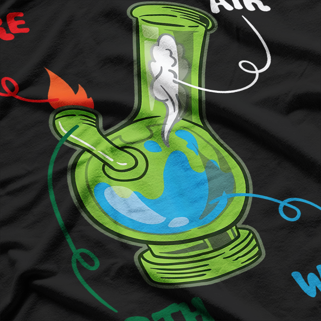 Elements of Smoking - Fire, Water, Air, THC Anatomy T-Shirt