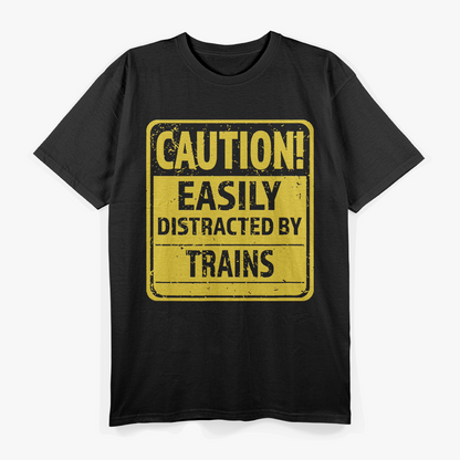 Caution Funny Train Enthusiasts T-Shirt