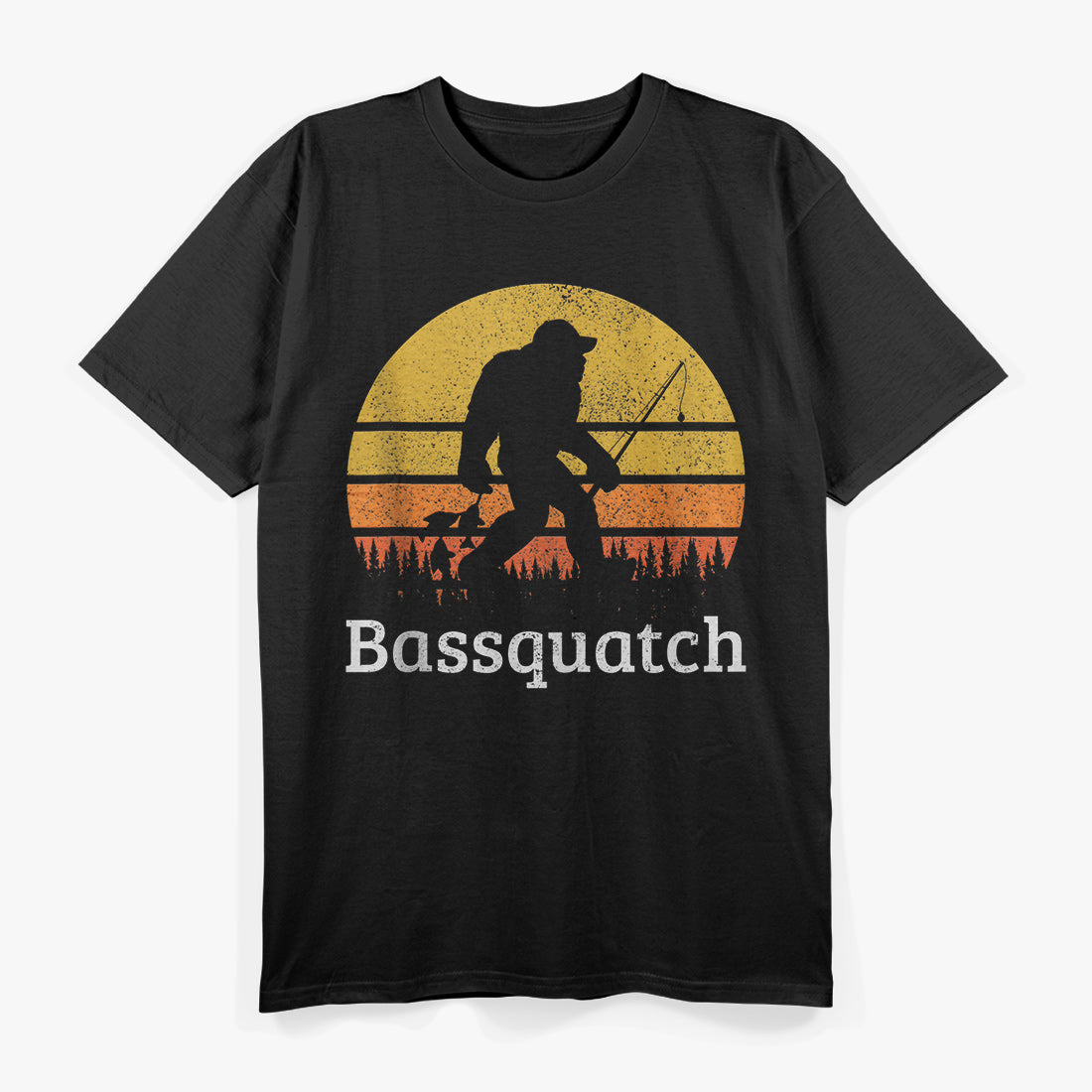 Bassquatch Funny Bass Fishing Sasquatch Bigfoot Vintage Gift T-Shirt