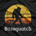 Bassquatch Funny Bass Fishing Sasquatch Bigfoot Vintage Gift T-Shirt