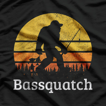 Bassquatch Funny Bass Fishing Sasquatch Bigfoot Vintage Gift T-Shirt