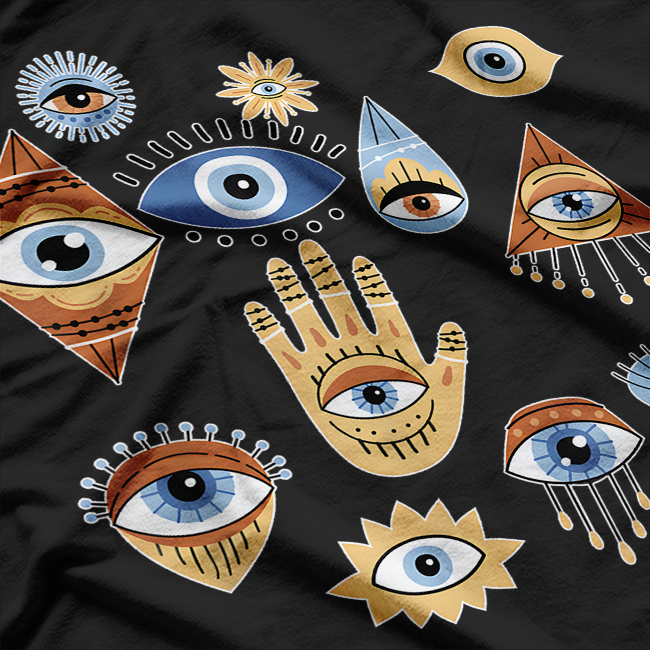 Hand of Hamsa - Seeing Eyes and Evil Protection T-Shirt