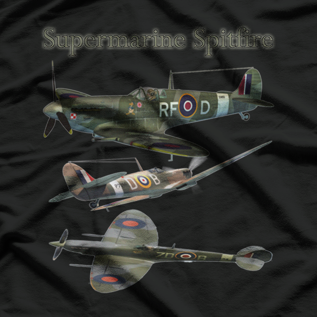 Supermarine Spitfire British RAF Fighter Aircraft T-Shirt