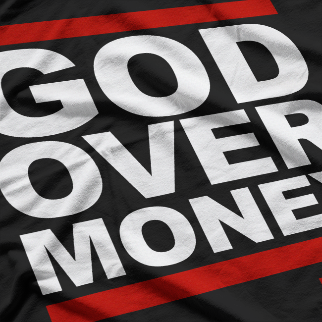 God Over Money Inspirational Bible Verse Christian Faith T-Shirt