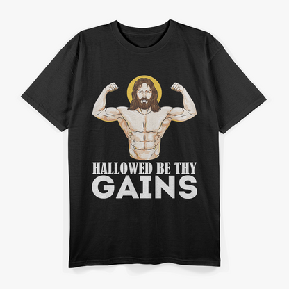 Hallowed Be Thy Gains - Muscle Jesus T-Shirt