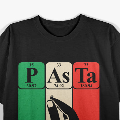 Periodic Table Pasta Fun Italian Food Gesture Humor T-Shirt