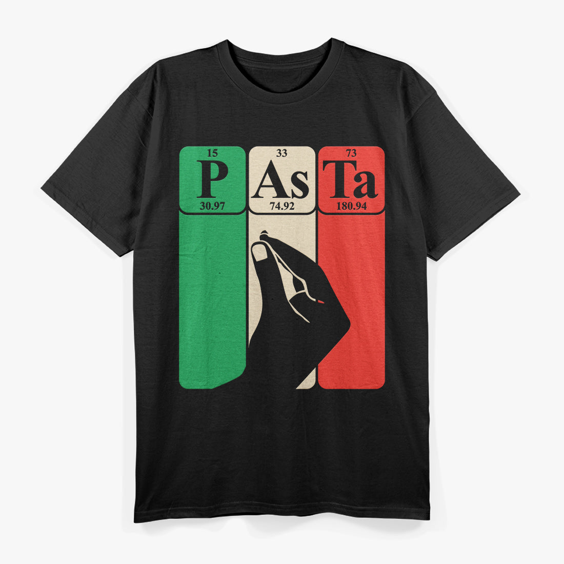 Periodic Table Pasta Fun Italian Food Gesture Humor T-Shirt