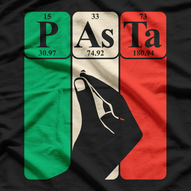 Periodic Table Pasta Fun Italian Food Gesture Humor T-Shirt