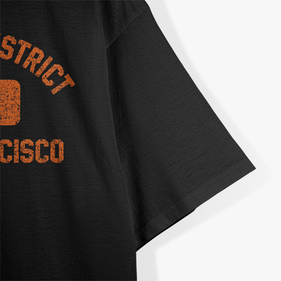 Mission District SF San Francisco Gym Style Distressed T-Shirt