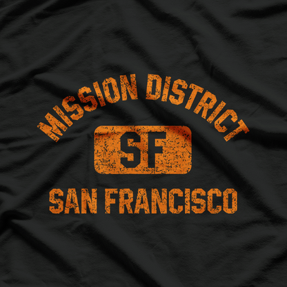 Mission District SF San Francisco Gym Style Distressed T-Shirt