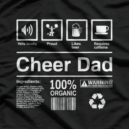 Funny Cheer Dad Ingredients T-Shirt